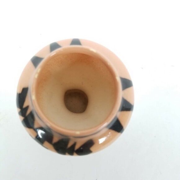 Navajo Miniature Pottery 2" Vase Vintage 87 Signed Yellowhair USA Tan Black - Picture 7 of 9